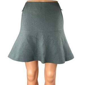 MARCS Women's Gray 100% Wool High Waisted Zip Flare A Line Mini Skirt Size 6